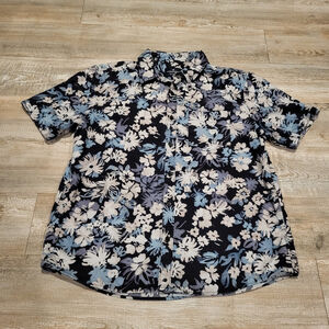 American Eagle Seriously Soft Tropical Button Up Short Sleeve Shirt Mens Large